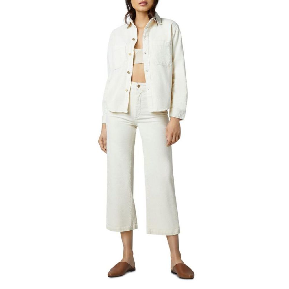 DL1961 Womens Hepburn Ivory Corduroy Cropped High Rise Wide Leg Jeans NWT